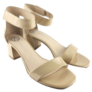 The Wishbone Collection ADDISON 2 Patent Nude Leather Block Heel Square Toe 11M